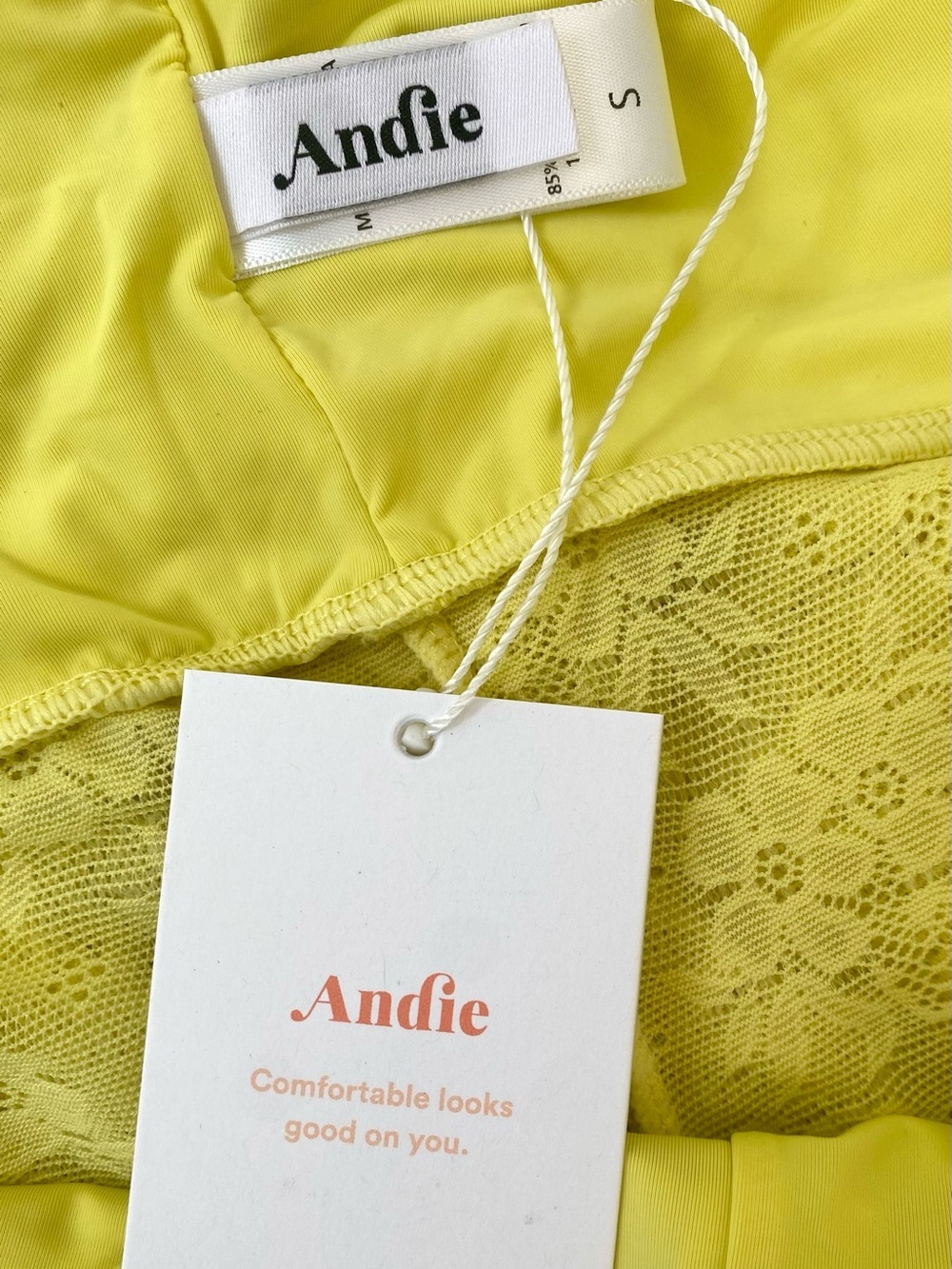Andie NWT Lemon Lace Cover Up Maxi Dress, Size Small - Picture 8 of 12